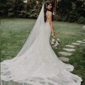 WEDDING Veil with Comb (118 inches, One Tiers Veil)